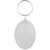 Combicraft Plexiglas sleutelhanger blanco ovaal geribbeld 35x49mm - 25 stuks