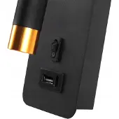 ABC-led LED leeslamp - 25mm - USB-A + USB-C poort - Zwart