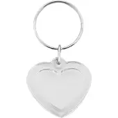 Combicraft Plexiglas sleutelhanger blanco hart klein 30x30mm - 10 stuks
