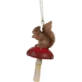 Clayre & Eef Hanger Eekhoorn 4x4x9 cm Bruin Kunststof Bruin