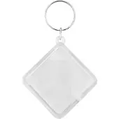 Combicraft Plexiglas sleutelhanger blanco ruit groot 58x58mm - 10 stuks