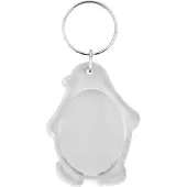 Combicraft Plexiglas sleutelhanger blanco pinguïn 42x54mm - 25 stuks