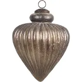 Clayre & Eef Kerstbal Overig Ø 13x17 cm Grijs Bruin Glas Kerstballen