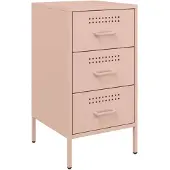 vidaXL Nachtkastje 36x39x68 cm staal roze