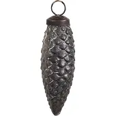 Clayre & Eef Kerstbal Overig Ø 5x11 cm Zilverkleurig Bruin Glas Kerstballen