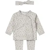 Dirkje longsleeve + broek + haarband blauw Set Meisjes Stretchkatoen V-hals - maat 68