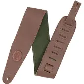 Levys Leathers LEATHER STRAP WITH COLORED SUEDE BACK 7,6 CM - BROWN-GREEN