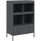 vidaXL Hoge kast 68x39x101,5 cm staal antracietkleurig
