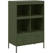 vidaXL Hoge kast 68x39x101,5 cm staal olijfgroen