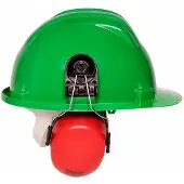 Allesveilig.nl Groene bouwhelm met oorkap