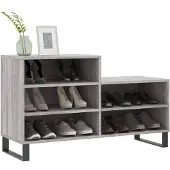 vidaXL Schoenenkast 102x36x60 cm bewerkt hout sonoma grijs