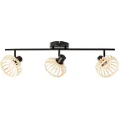 Brilliant 99739/76 Norah Plafondlamp Zwart/Natuur - 3 x E14