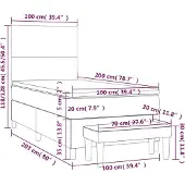 vidaXL Boxspring met matras stof crèmekleurig 100x200 cm