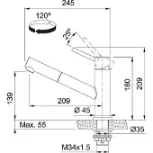 Franke Orbit - Keukenkraan FC 9461 met uittrekbare handdouche, rvs 115.0569.461