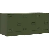 vidaXL TV-kast, olijgroen, 99x39x44 cm, staal