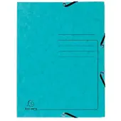 Exacompta 3-klepsmap 55422E Turkoois Gewafeld karton 25 Stuks