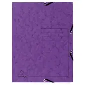 Exacompta 3-klepsmap elastiek 55408E Paars Gewafeld karton 25 Stuks