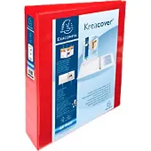 Exacompta Kreacover 40 mm Presentatieringband PP (Polypropeen) A4+ 4 Ringen Rood 51843RE 10 Stuks