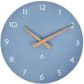Alba Milena - Wandklok Rond - Blauw - Hout - Ø30cm - Kwartsuurwerk
