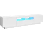 vidaXL Tv-meubel met LED-verlichting 180x35x40 cm wit