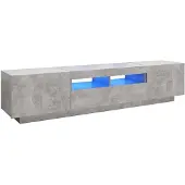vidaXL TV-kast met LED-verlichting, betonkleur, 180x35x40 cm