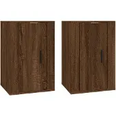 vidaXL TV-wandkasten, 2 stuks, bruin, eikenlook, 40x34,5x60 cm