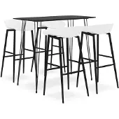 vidaXL 5-delige Barset zwart en wit