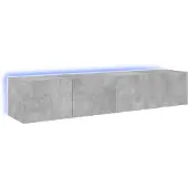 vidaXL Tv-wandmeubels met LED-verlichting 2 st 80x35x31 cm betongrijs