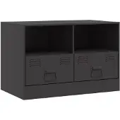 vidaXL Tv-meubel 67x39x44 cm staal zwart