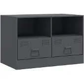 vidaXL Tv-meubel 67x39x44 cm staal antracietkleurig