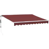 vidaXL Elektrische Zonneluifel 3 x 2,5 m Bordeauxrood 100% Polyester