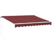 vidaXL Luifel handmatig uittrekbaar met LED 300x250 cm bordeauxrood