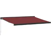 vidaXL Luifel handmatig uittrekbaar 450x300 cm bordeauxrood