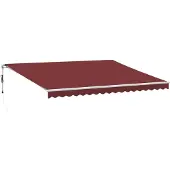 vidaXL Luifel automatisch uittrekbaar met LED 450x350 cm bordeauxrood