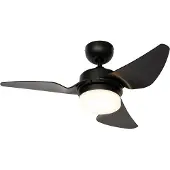 QAZQA Plafondventilator zwart 86.7cm incl. LED dimbaar met afstandsbediening - Yuki