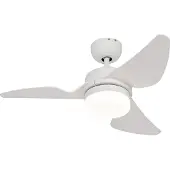 QAZQA Plafondventilator wit 86,7 cm incl. LED dimbaar met afstandsbediening - Yuki