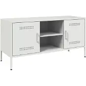 vidaXL Tv-meubel 100,5x39x50,5 cm staal wit