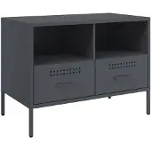 vidaXL Tv-meubel 68x39x50,5 cm staal antracietkleurig