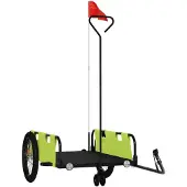 vidaXL Fietsaanhanger, groen en zwart, Oxford-stof en ijzer