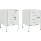 vidaXL Nachtkastjes 2 st 36x39x50,5 cm staal wit