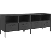 vidaXL TV-kastjes, 2 stuks, zwart, 68x39x50,5 cm, staal