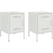 vidaXL Nachtkastjes 2 st 36x39x50,5 cm staal wit