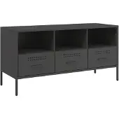 vidaXL Tv-meubel 100,5x39x50,5 cm staal zwart