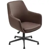 Sedero Vergaderstoel Volos - Donkerbruin - PU-leer