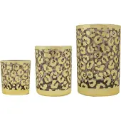 Mars & More *Theelichthouder luipaard stippen goud large 18cm*