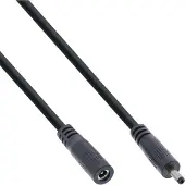 InLine DC verlengkabel | 3,5 x 1,35mm | max. 140W | zwart | 2 meter