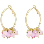 Yehwang Oorbellen Happy Beads - Roze - Stainless Steel