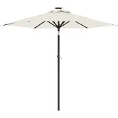vidaXL - Parasol - met - stalen - paal - 225x225x212 - cm - wit