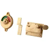 Hardbrass Toiletoverslag recht groen/rood - messing getrommeld