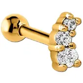 Lucardi Stalen traguspiercing goldplated met zirkonia